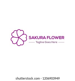 Sakura flower Logo Vector Template