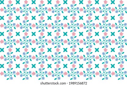 Sakura Flower Modern Geometric Fabric Seamless Patterns. Pastel Flower Background Textile.