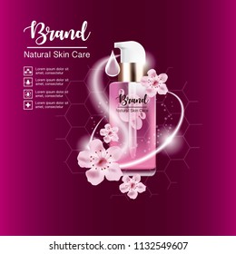 Sakura Flower Nature Serum, Vitamin and Skin Care Cosmetic