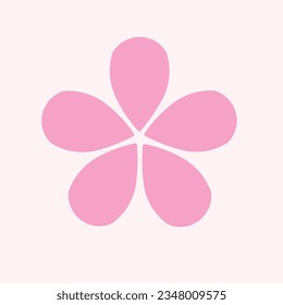 Flor de sakura: diseño vectorial simple de naturaleza con color rosa y fondo blanco