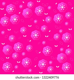 Sakura flower seamless pattern background vector illustration. Pink spring blossom Japanese style.