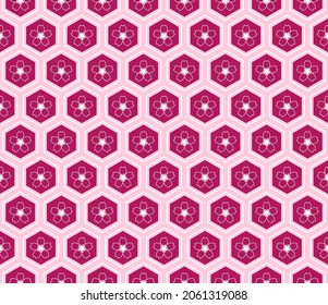 Sakura flower seamless pattern. Cherry blossom background. Pink flowers design for textiles, fabric, interior, wallpaper, decoration. The botanical. Vector