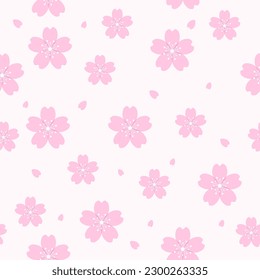 Sakura flower seamless pattern. Cherry blossom. Spring flowers. Floral spring background. Vector illustration