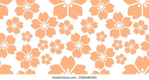 Sakura flower seamless pattern vector illustration. Cherry blossom pattern on baby blue background	
