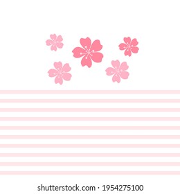 Sakura flower and stripe pink background vector illustration.