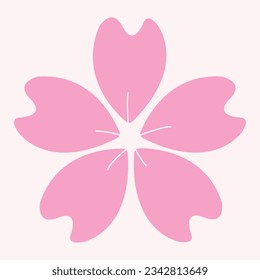 Sakura flower vector with simple design and white background