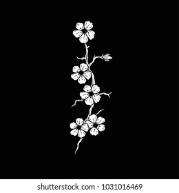 SAKURA FLOWER WHITE BLACK
