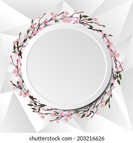 Sakura flower with white frame