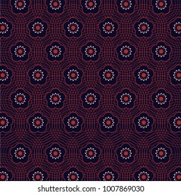 Sakura Flowers And Cricle Pattern Background 