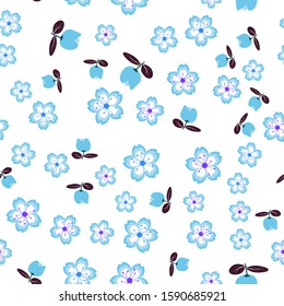 Sakura flowers. For fabric, baby clothes, background, textile, wrapping paper and other decoration.  
Repeating editable vector pattern. EPS 10