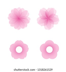 Sakura flowers icon set , cherry blossom vector illustration