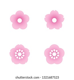 Sakura flowers icon set , cherry blossom vector illustration