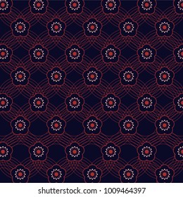 Sakura Flowers Pattern, Cricle Pattern Background 