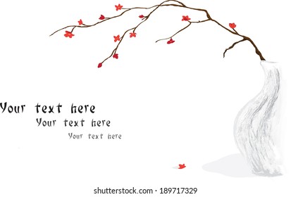 sakura flowers in a vase 