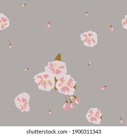 Sakura Flowers.Seamless Pattern, Floral Background