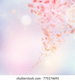Sakura flying downwind petals on wind. And also includes EPS 10 vector