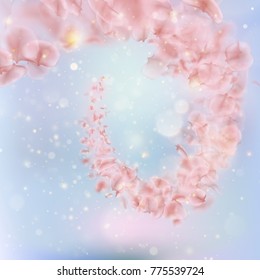 Sakura flying downwind petals on wind. And also includes EPS 10 vector