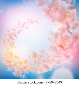 Sakura flying downwind petals on wind. And also includes EPS 10 vector