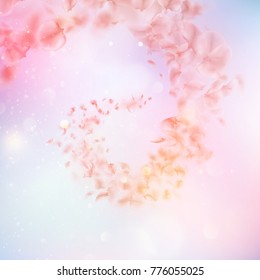 Sakura flying downwind petals on wind. And also includes EPS 10 vector