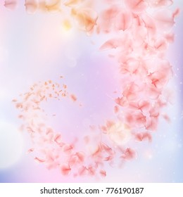 Sakura flying downwind petals on wind. And also includes EPS 10 vector