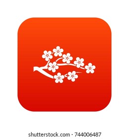 Sakura icon digital red for any design isolated on white vector illustration