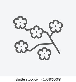 Sakura icon line symbol. Isolated vector illustration of icon sign concept for your web site mobile app logo UI design.