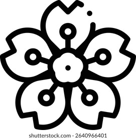sakura icon. Thin Linear Style Design Isolated On White Background