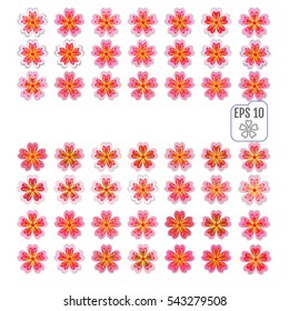 Sakura Icon Vector Art, Stock Vector. Sakura Icons with shadows