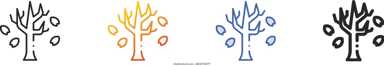sakura icon.Thin Linear, Gradient, Blue Stroke and bold Style Design Isolated On White Background