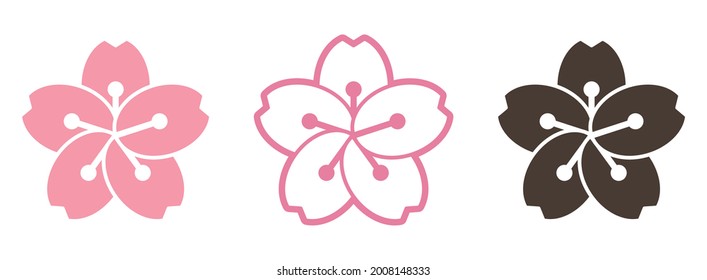 Sakura Japanese Flower Icon Graphic Vector
