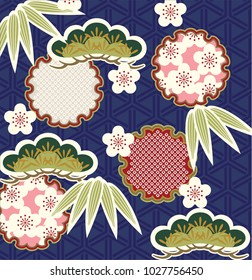 Sakura Japanese new pattern seamless vector in graphic style background for fabric,textile,Advertising work,Publication,Vector Illustration design.