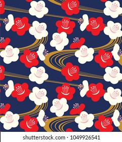 Sakura Japanese new pattern seamless vector in graphic style background for fabric,textile,Advertising work,Publication,Vector Illustration design.