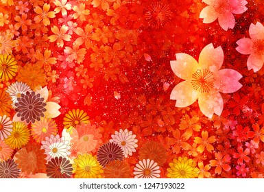 Sakura Japanese paper New Year card background