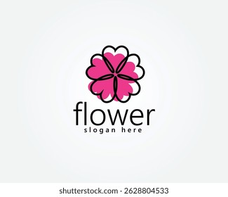 sakura logo, creative abstract line sakura flower logo design inspiration