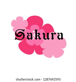 sakura logo design , logo with flower symbol, vector