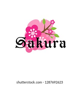 sakura logo design , logo with flower symbol, vector