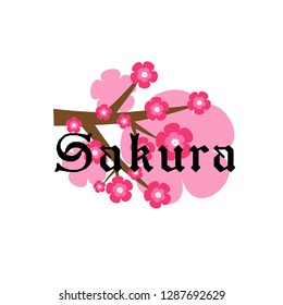 sakura logo design , logo with flower symbol, vector