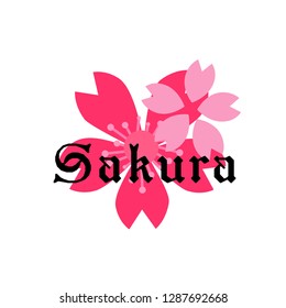 sakura logo design , logo with flower symbol, vector