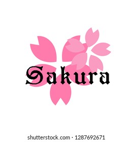 sakura logo design , logo with flower symbol, vector