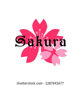 sakura logo design , logo with flower symbol, vector