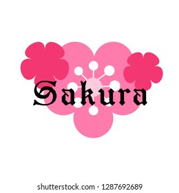 sakura logo design , logo with flower symbol, vector