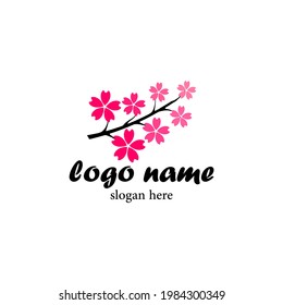 Sakura Logo Design Vector Stock