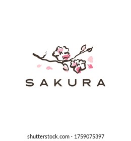 sakura logo vector icon illustration