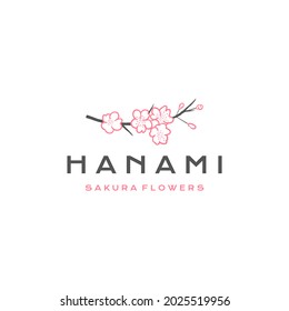 Sakura Logo Vector Illustration, Japanese Flower Cherry Blossom Logo Design