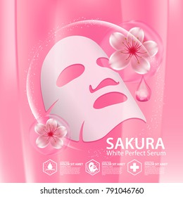 sakura nature serum, collagen solution mask sheet Skin Care Cosmetic.