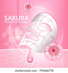 sakura nature serum, collagen solution mask sheet Skin Care Cosmetic.