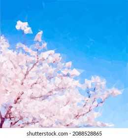 The Sakura paint vector and blue sky