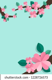 sakura paper art for decoration
