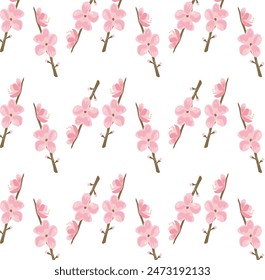 Sakura pattern original design and digital drawing. Can be used in web, wallpaper, ceramic and fabric designs.