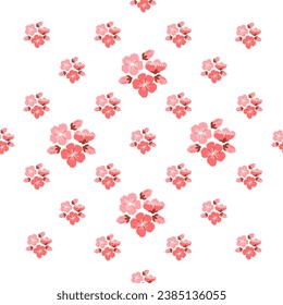 Sakura pattern vector illustration. The flowery atmosphere created by sakura blossoms evoked sense harmony and peace The repeating pattern sakura blooms symbolized everlasting rhythm natures symphony